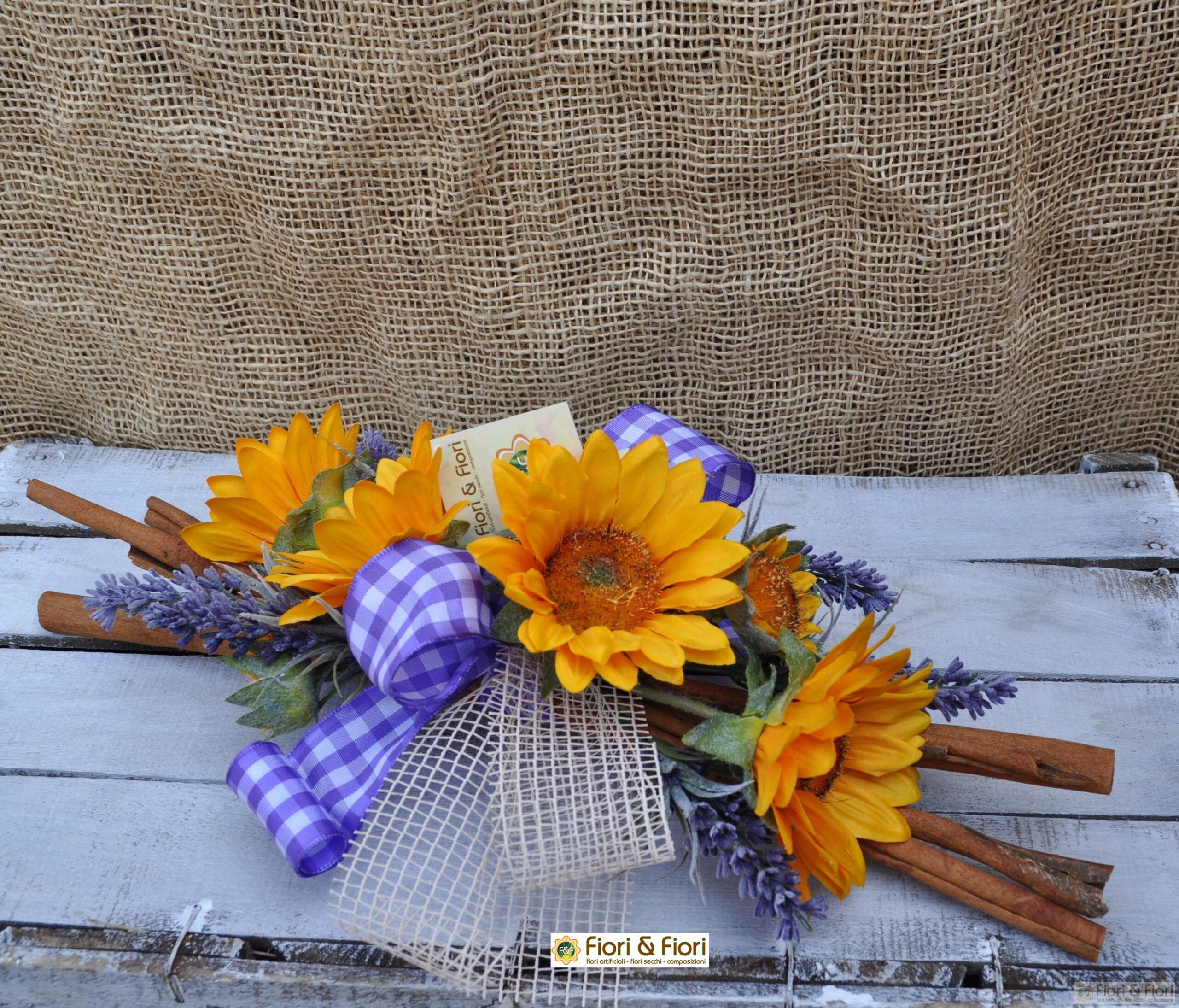 Decorazione fiori artificiali sunflower lavender