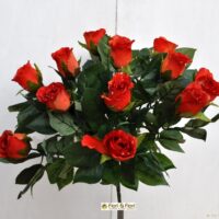 Bouquet fiori artificiali rose paris arancio