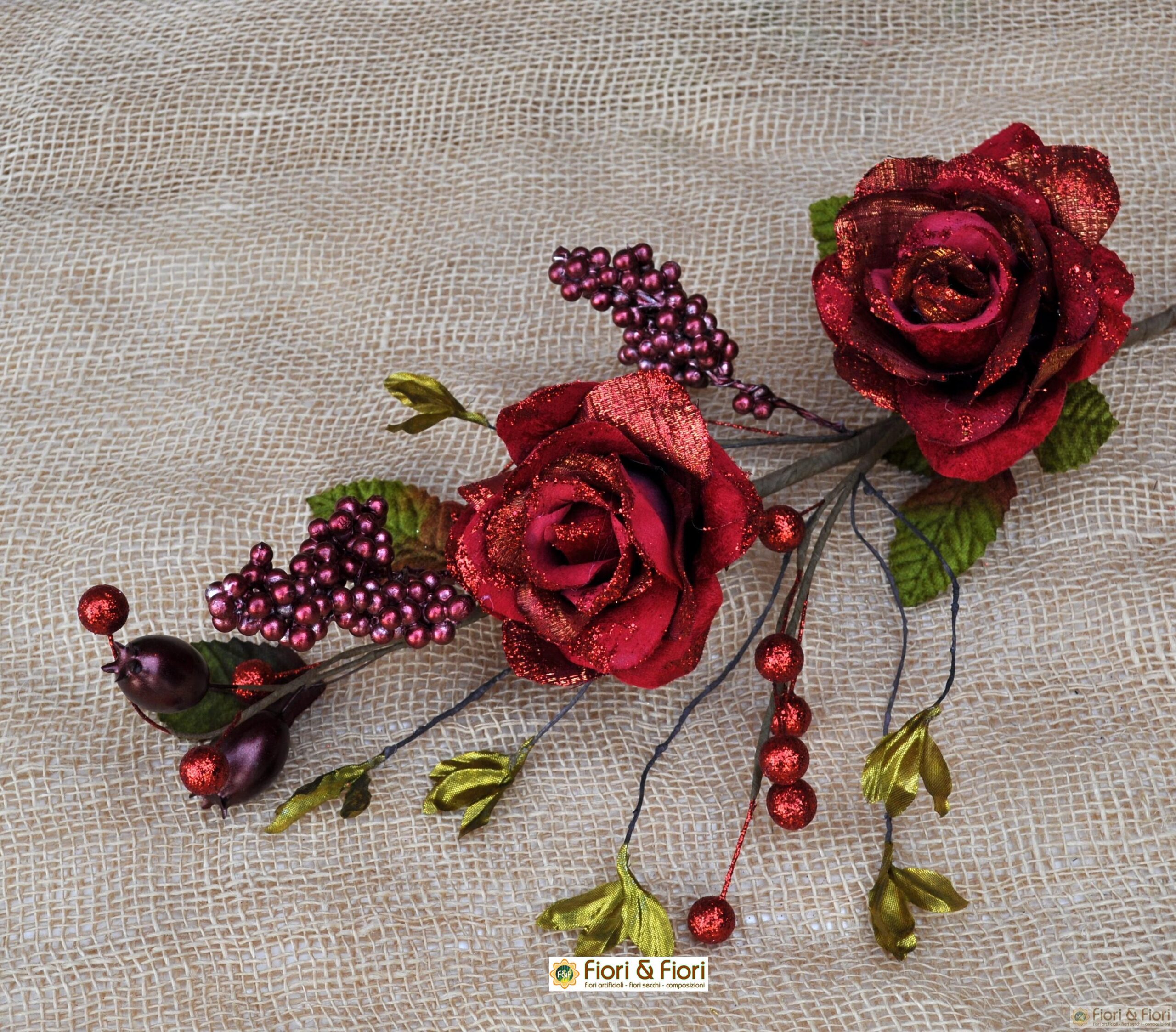 Kit Fai Da Te Bouquet Di Rose Glitterate – 24 Rose Rosse Artificiali, Con Corona, Farfalle E Nastro, Per Matrimoni E Anniversari