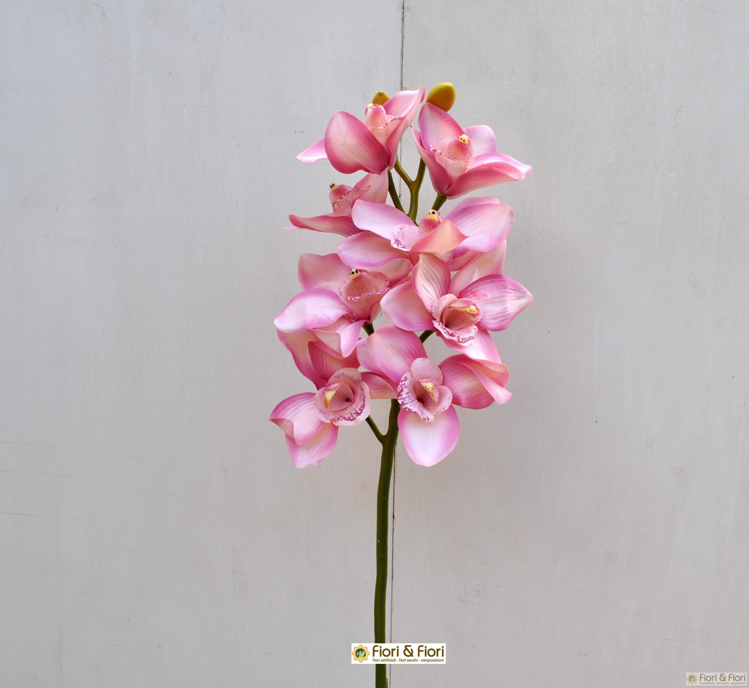 Orchidea artificiale cymbidium rosa per composizioni con fiori finti