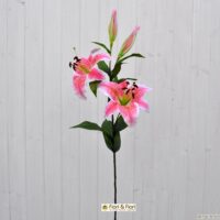 Fiore artificiale lilium stargazer rosa