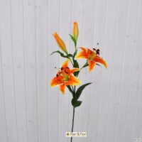 Fiore artificiale lilium stargazer arancio