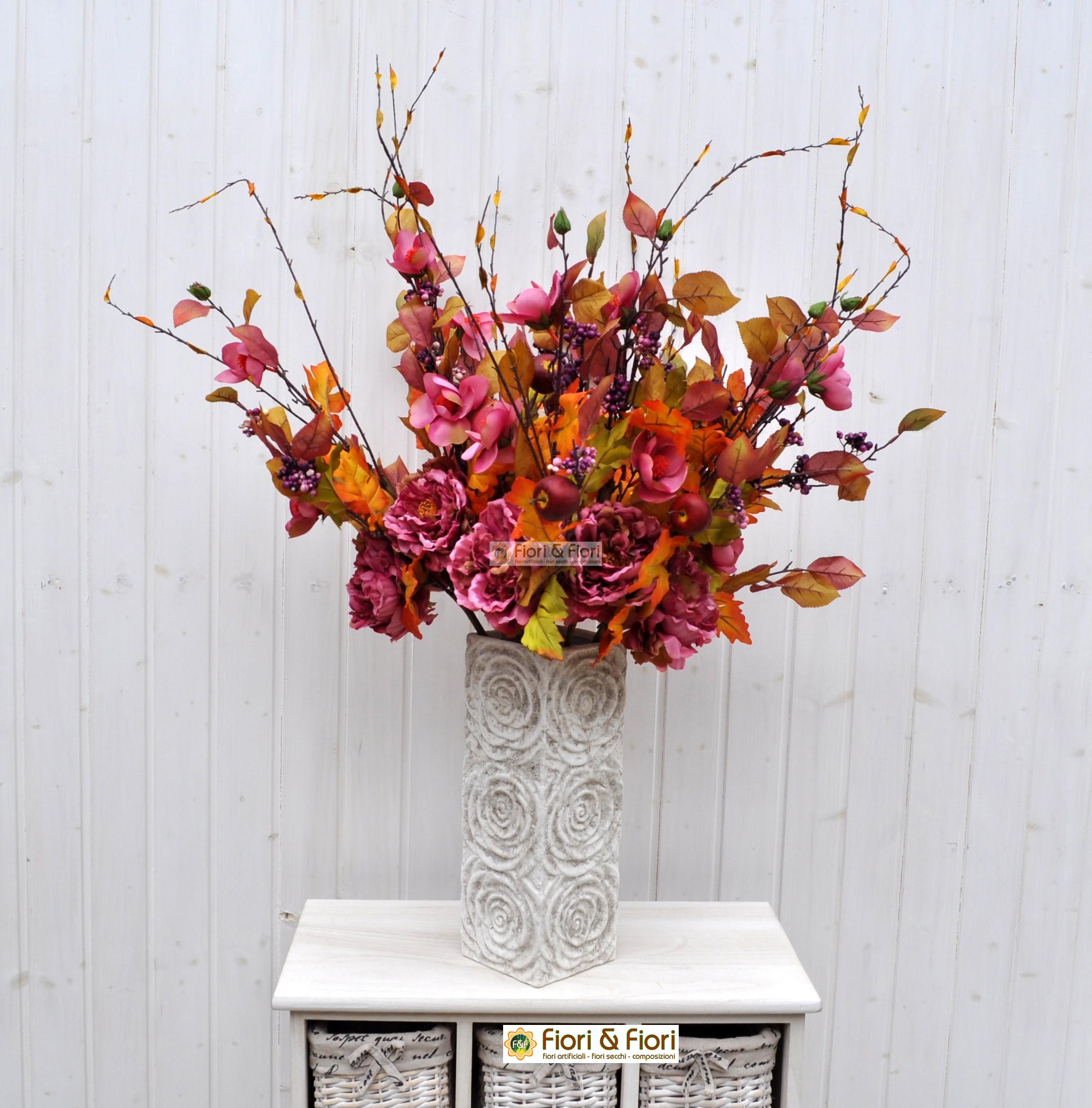 Fiori Finti Autunnali 8 Pezzi: Rami Decorativi In Plastica UV Resistenti, 34 Cm, Per Interni Ed Esterni