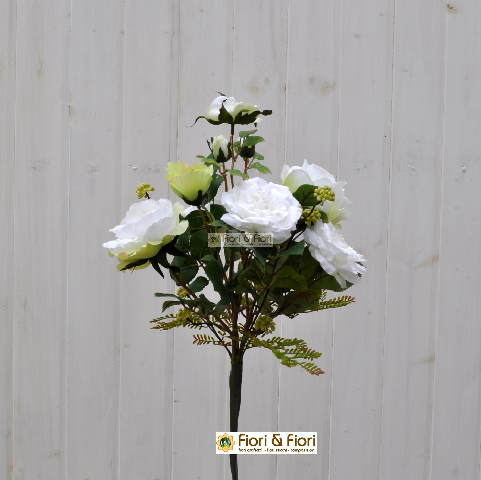 5 TESTE ARTIFICIALE Plastica Rosa Fake Fiori Matrimonio