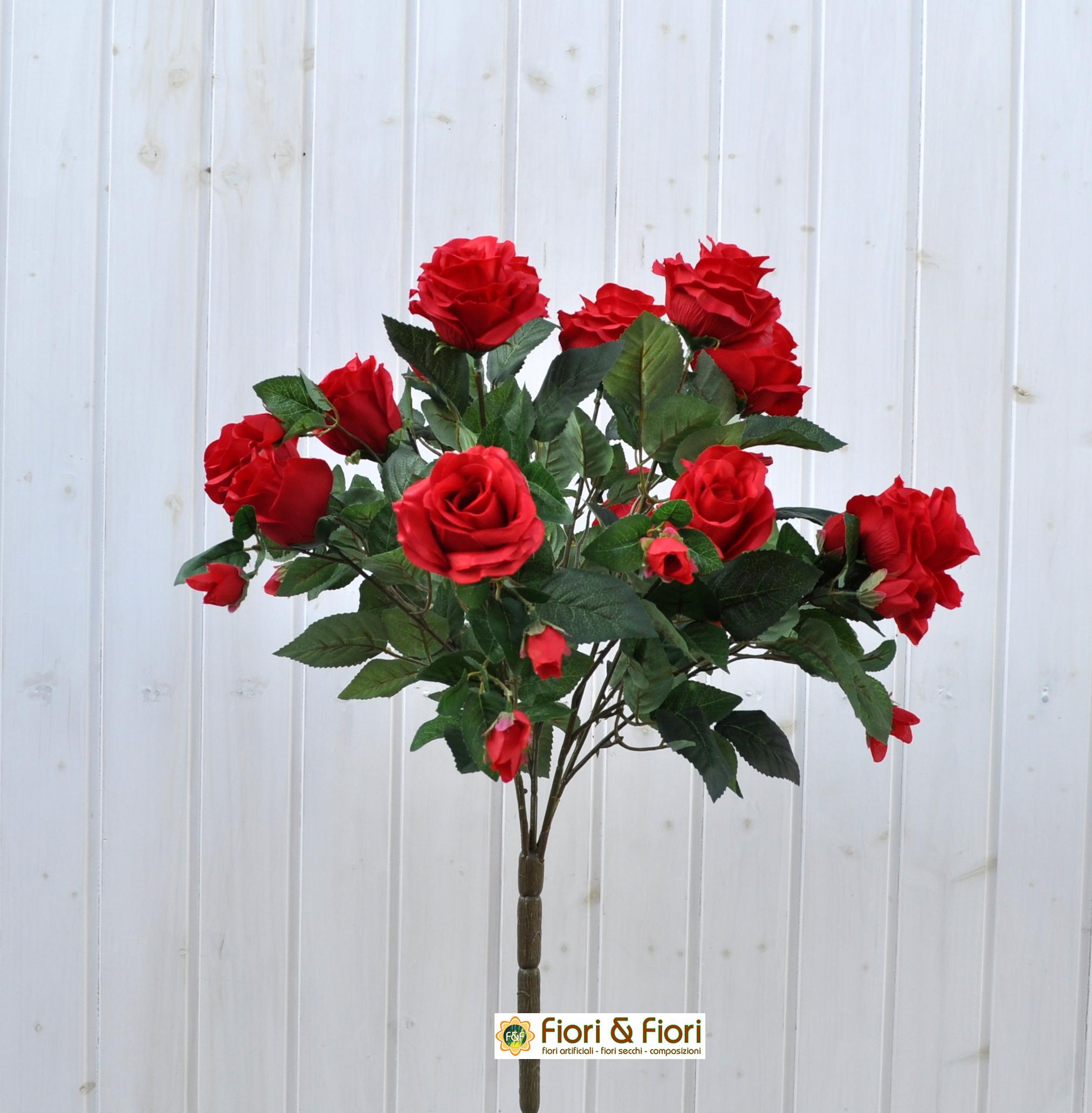 Bouquet fiori artificiali Armony rosso per composizioni floreali con fiori  finti