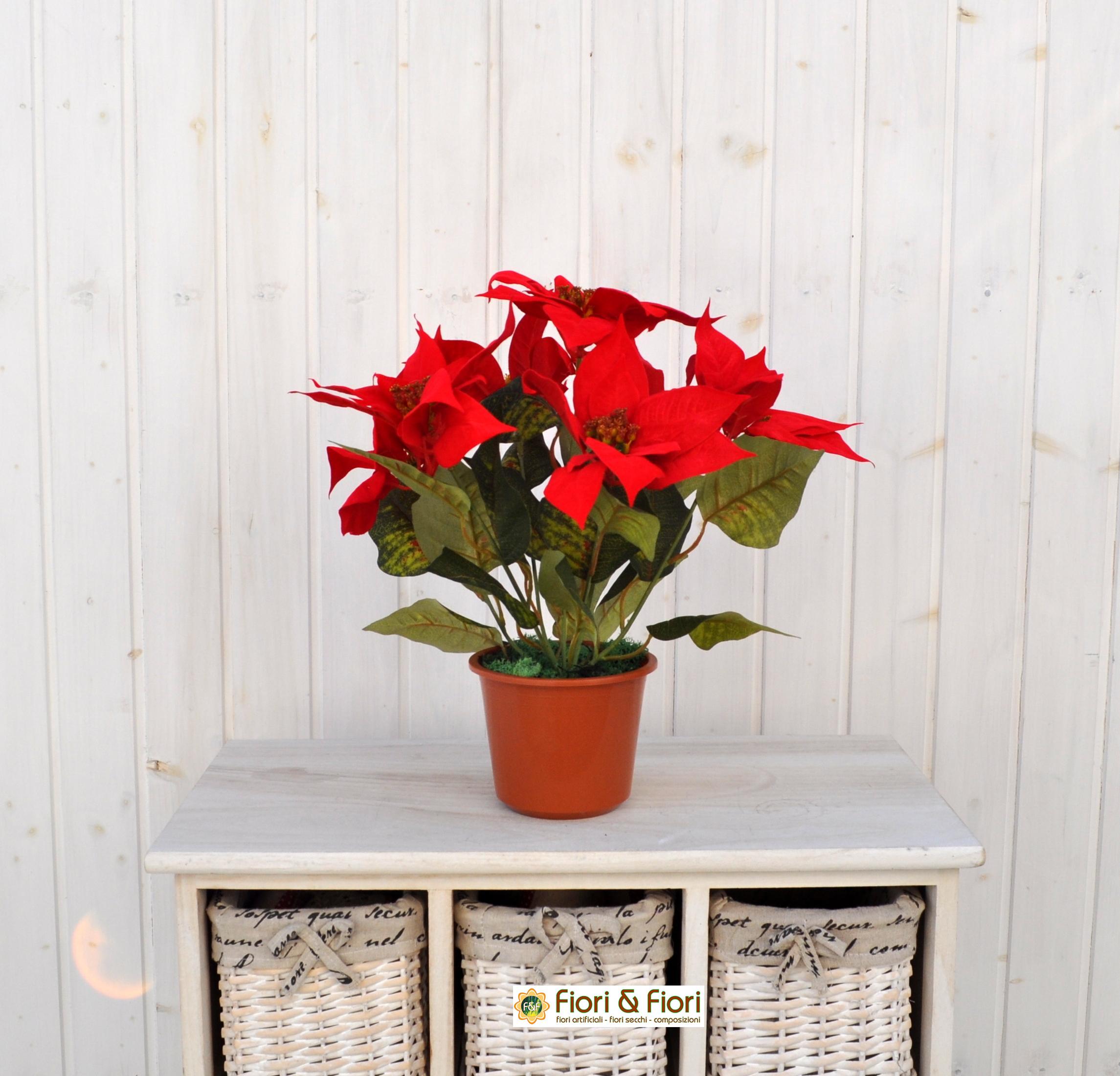 Pianta Stella Di Natale Finta.Pianta Stella Di Natale Artificiale Maxi Rossa Per Decorazioni Di Interni