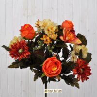 Bouquet fiori artificiali rustico arancio