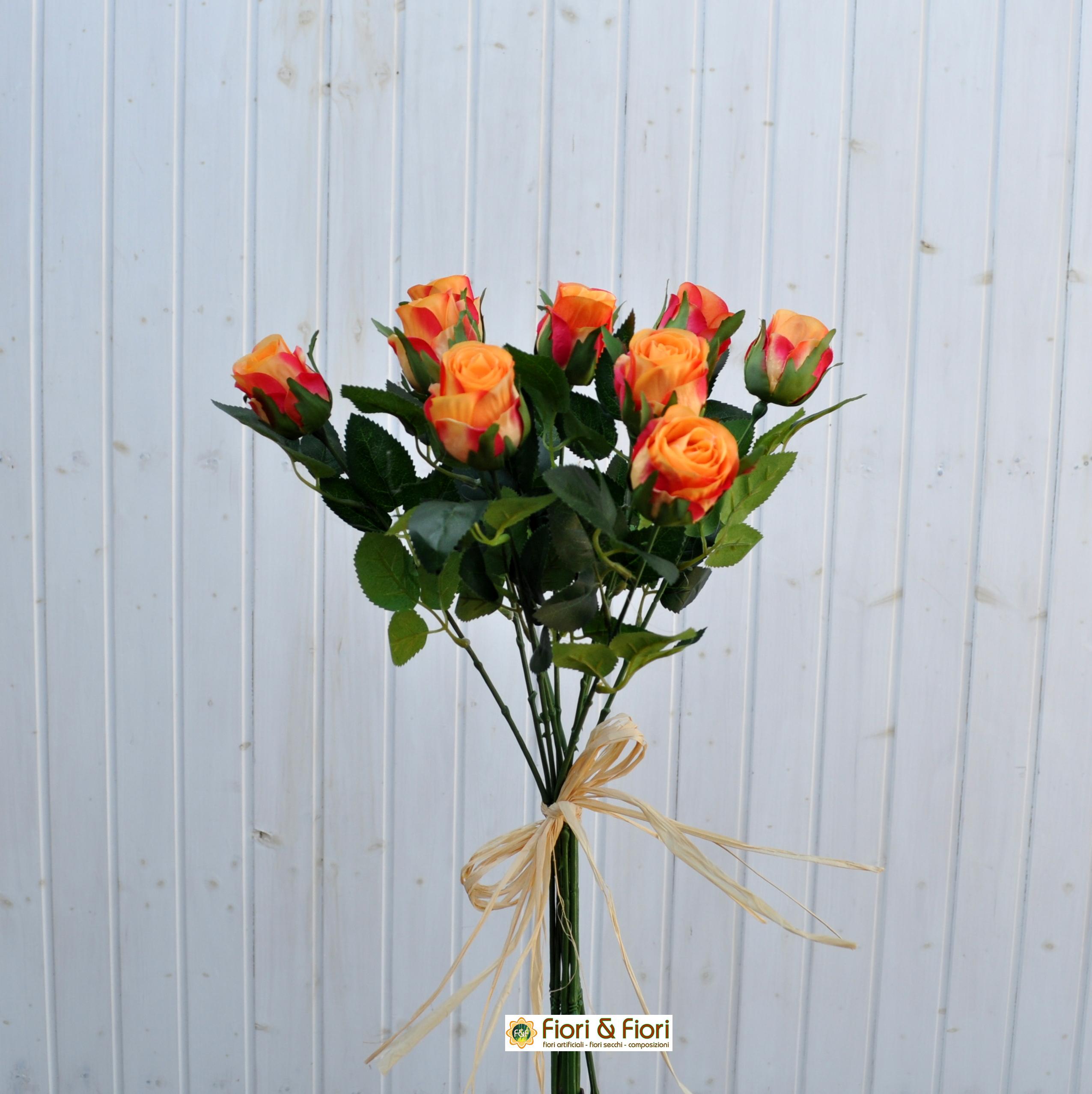 Rose artificiali arancio