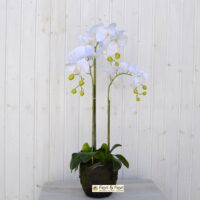 Fiori Artificiali, 45CM Artificiali Fiori Di Orchidea Decorazioni Piante Artificiali Come Veri Fiori Artificiali Decorativi Orchidee Fiori In Vaso Decorazione Da Tavolo Davanzale Per Soggiorno
