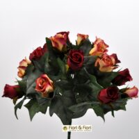 Bouquet fiori artificiali Rose Lady Mary rosso