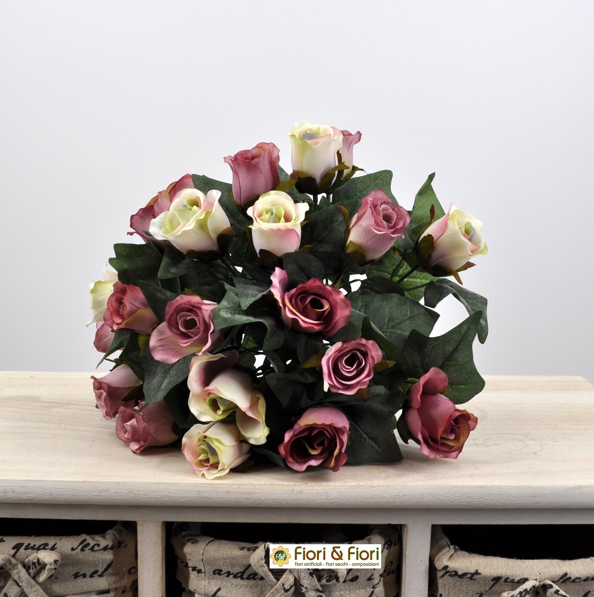 TRMF Fiori artificiali, 30 pezzi, rose coreriali, bouquet di rose