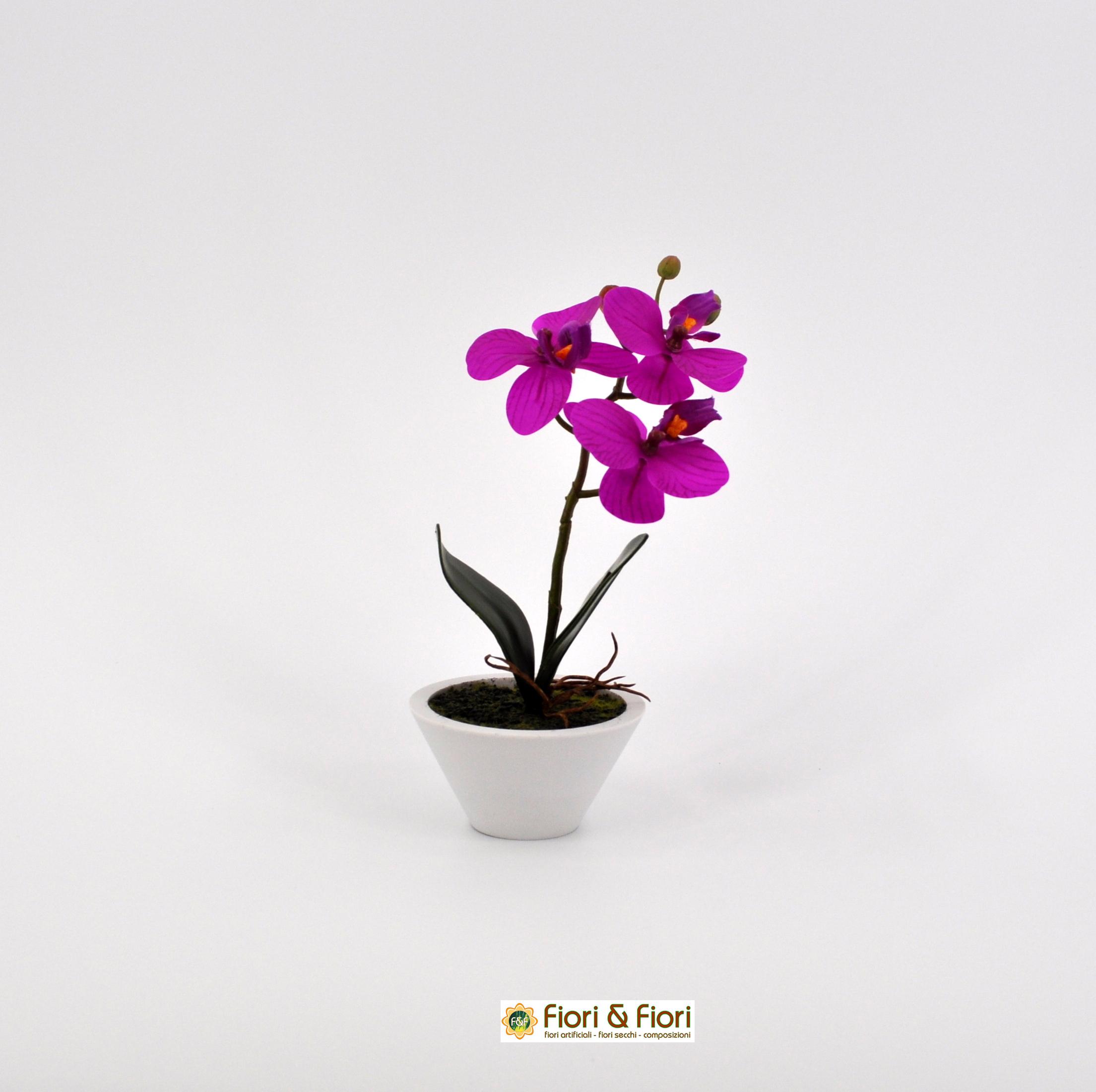 Orchidea artificiale real touch fucsia per decorazioni di interni