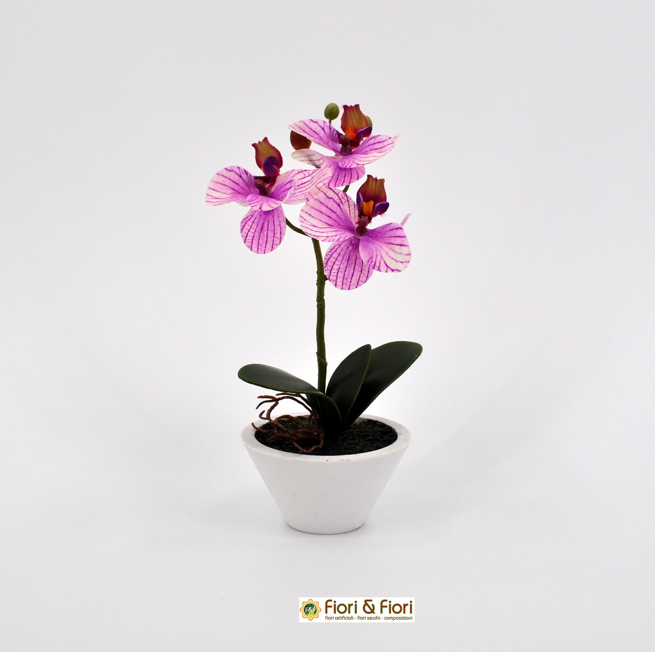 Orchidea artificiale real touch rosa in materiale di ottima qualità