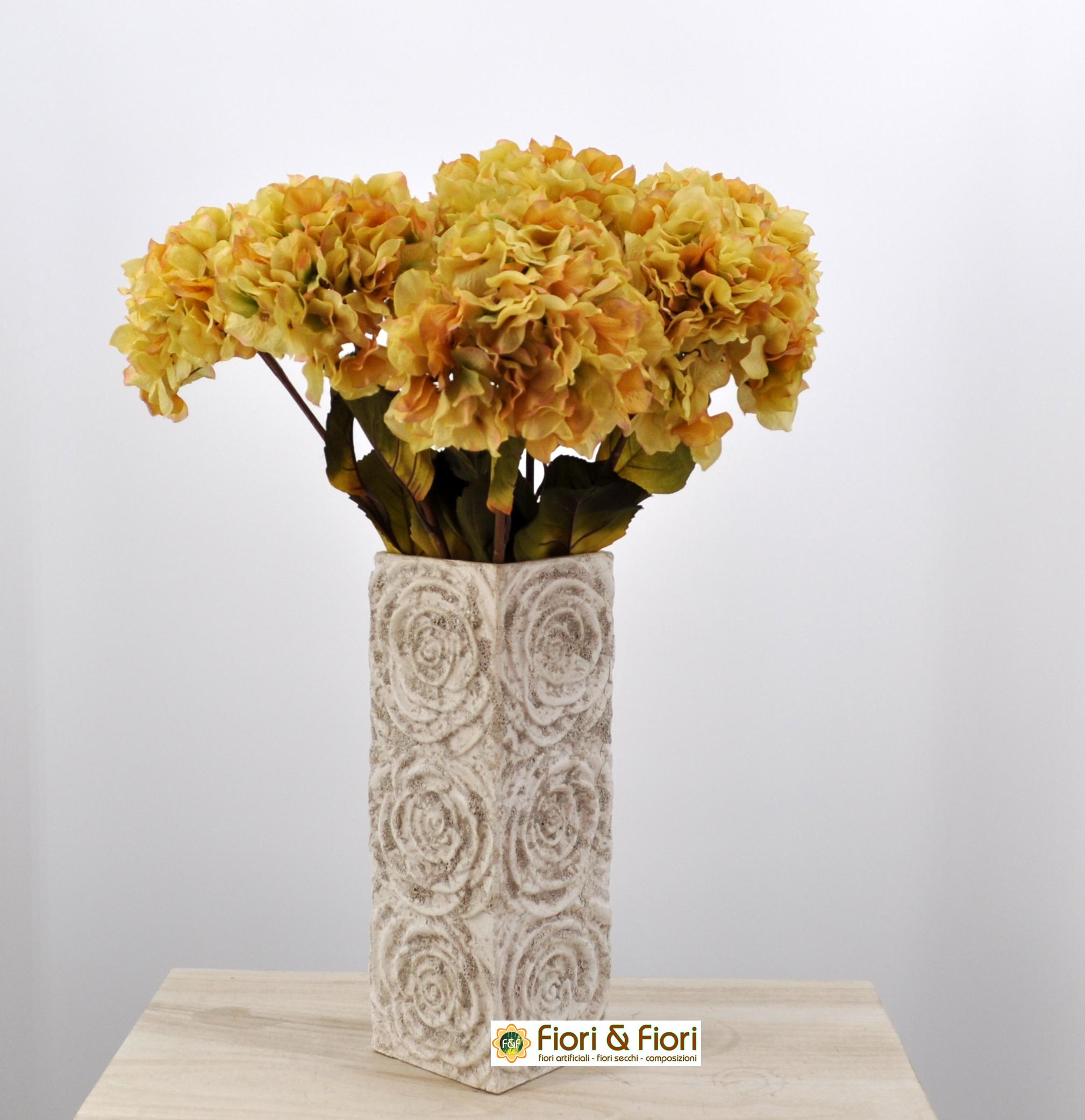 ORTENSIE Busch Deluxe 42cm bianco-crema in vaso LM fiori artificiali Hortensie 