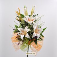 Bouquet fiori artificiali lilium summer arancio