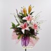 Fiore Artificiale Lilium Di Seta, Decorazione Floreale Realistica Per Casa E Giardino, Lungo, Elegante, Color Rosa Scuro, 45 Cm