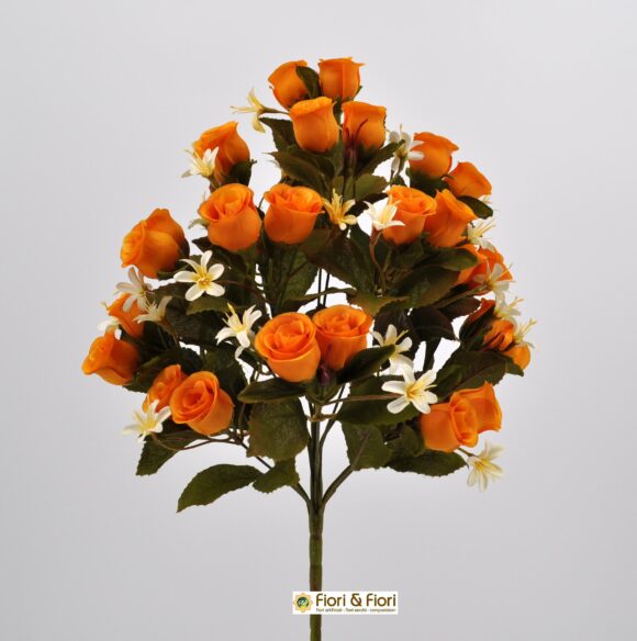 Bouquet Di 12 Rose Artificiali Per Esterni – Fiori Finti Giallo Scuro Per Decorazioni Casa, Feste E Matrimoni