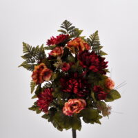 Bouquet fiori finti Dalia country rosso