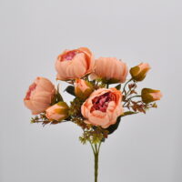 Bouquet fiori artificiali Peonia Queen salmone