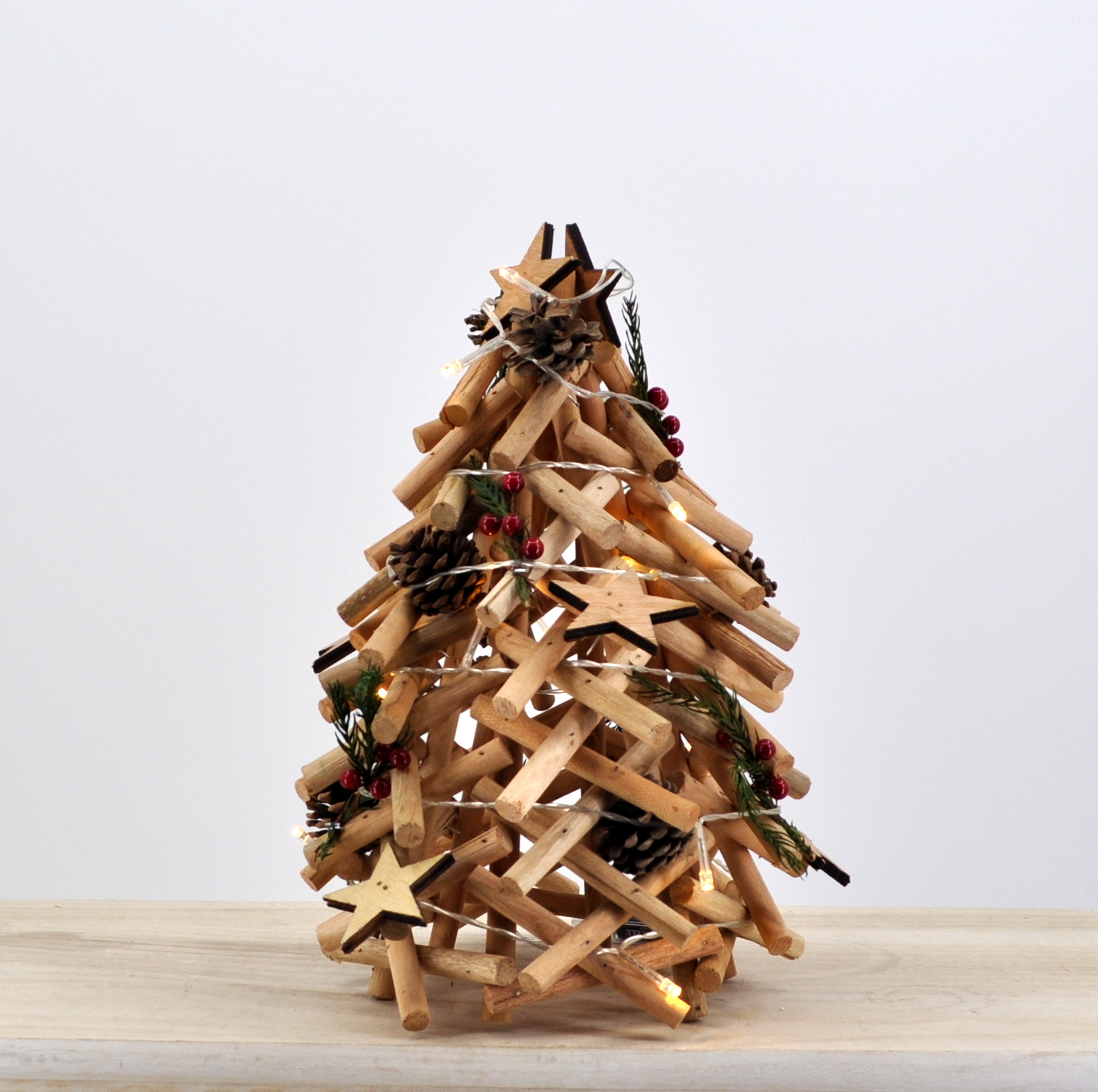 Albero Christmas Naturale Piccolo Completamente In Legno