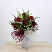 Bouquet fiori artificiali Flora rosso