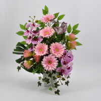 Bouquet fiori artificiali Gerbera rosa