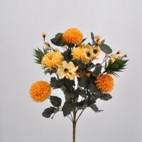 Bouquet Dalie e Succulenti giallo