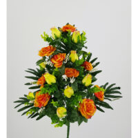 Bouquet fiori artificiali Rosa gioia arancio