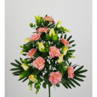 Bouquet fiori artificiali rosa gioia rosa