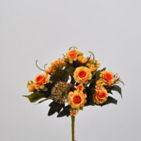 Bouquet fiori artificiali zinnia arancio