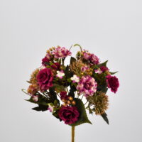 Bouquet fiori artificiali zinnia fucsia
