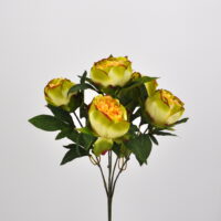 Bouquet Di Margherite Artificiali In Seta – 28 Fiori Gialli Con Foglie, Lunghezza 34 Cm, Per Decorazione Casa E Vasi