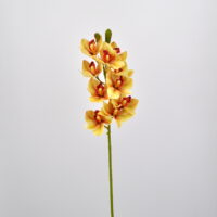 Fiore artificiale Orchidea cymbidium elegant arancio
