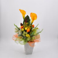 Bouquet fiori artificiali Aurora arancio