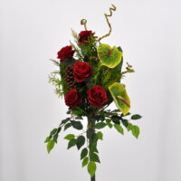 Bouquet fiori artificiali Rosa Anthurium rosso
