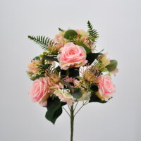 Bouquet fiori artificiali Leonardo rosa