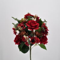 Bouquet fiori artificiali Leonardo rosso