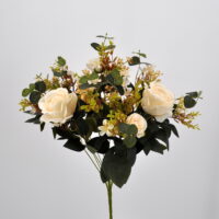 Bouquet rosa artificiale Romantik bianco