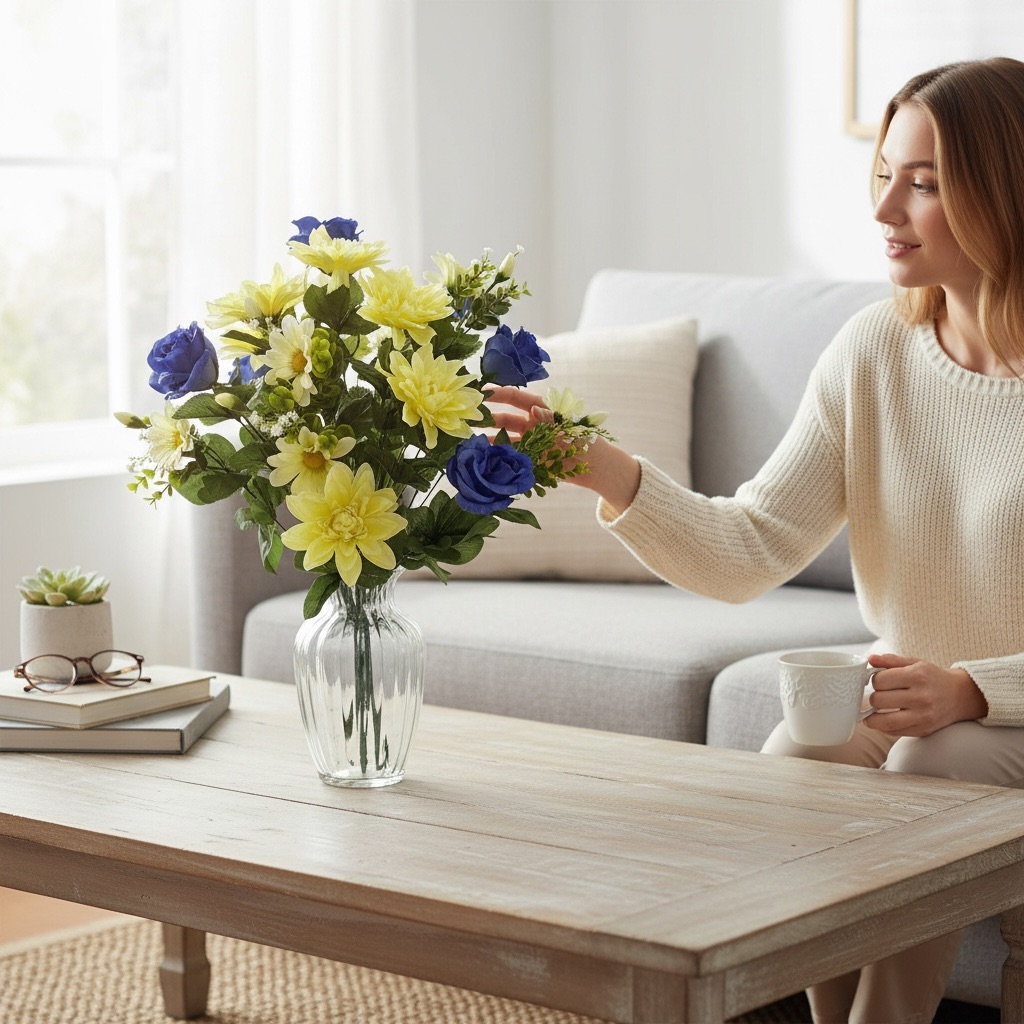 Floroom 25 Dalie Artificiali In Schiuma PE Color Avorio | Fiori Finti Realistici Con Gambo Flessibile Per Bouquet Fai Da Te, Centrotavola Matrimonio, Decorazioni Casa