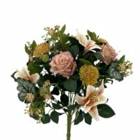 Bouquet fiori artificiali Josèphine salmone