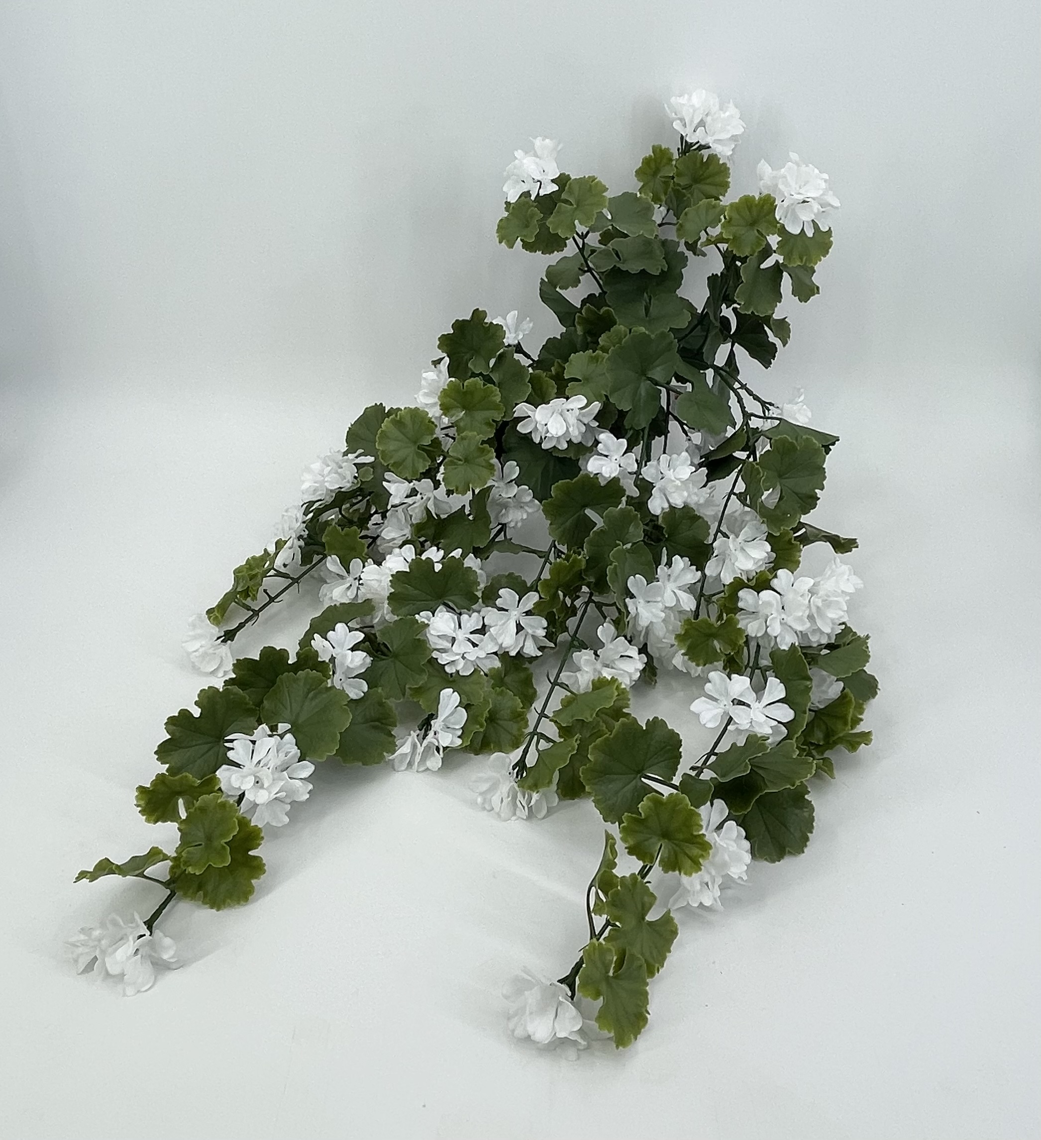 Geranio artificiale UV bianco cadente