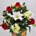 Bouquet fiori artificiali Lilium Rose rosso