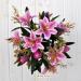P Bouquet fiori artificiali colibrì fucsia