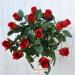 Bouquet fiori artificiali rose paris rosse