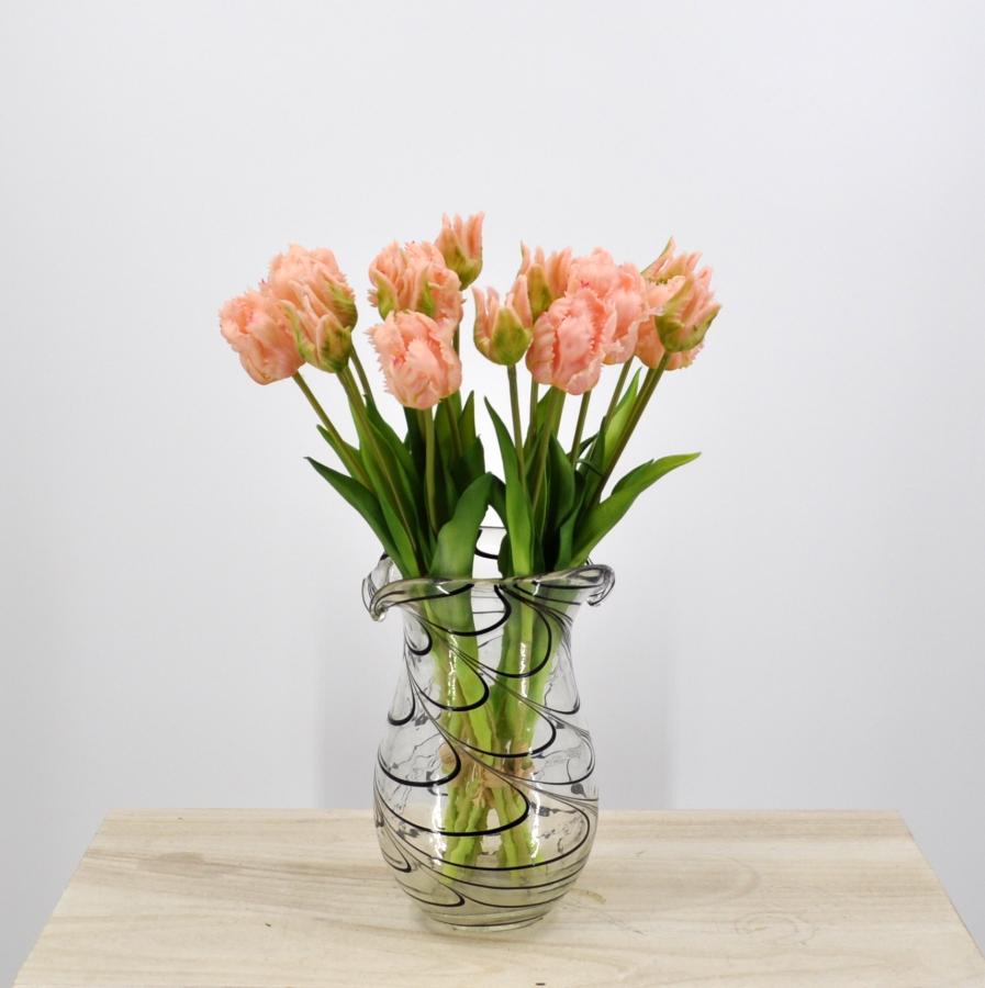 Tulipani Artificiali In Carta - 8 Pezzi Rosa E Arancione, Altezze 20-30cm Per Decorazioni - Foto 2