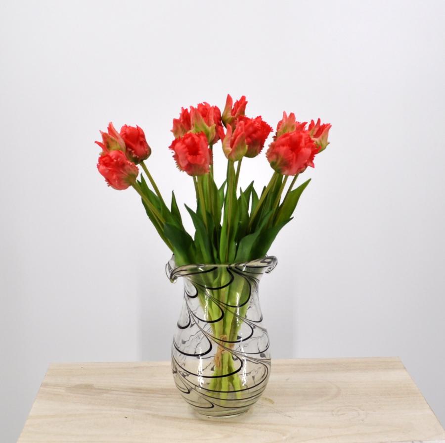 Fiore arancione bruciato dalia fiore artificiale tocco reale arancio fiore artificiale per la decorazione di nozze