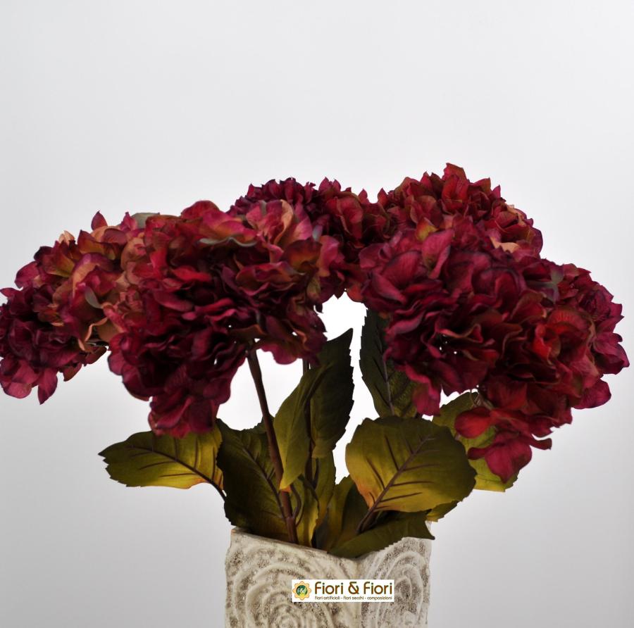 Composizione Di Ortensie Artificiali In Seta Con Vaso In Vetro E Acqua Finta - Bianco, Altezza 20 Cm, Per Centrotavola E Decorazione Casa - 4
