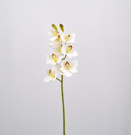 Fiore artificiale Orchidea Cymbidium elegant bianco