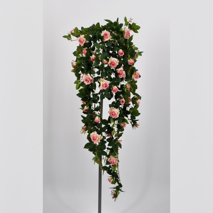 Weldomcor 5 Pezzi Da 2,45 M Artificiale Ghirlanda Di Fiori Rose Rosa Viti Fiori Di Seta Appesa Rattan Ghirlanda All'aperto Decorazione Per Arco Di Nozze Camera Da Letto Casa Giardino Decorazione