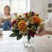Bouquet fiori artificiali Rose country arancio